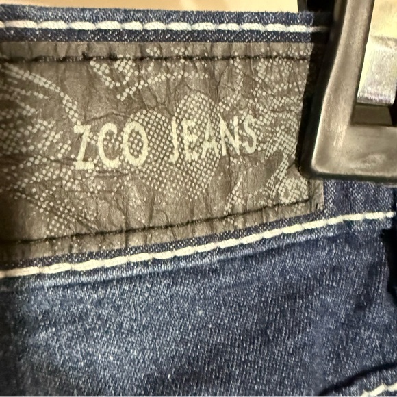 ZCO Jeans Dk Wash Bootcut Contrast Stitching, Bling Flap Pocket w/Button Size 16 - Picture 4 of 8